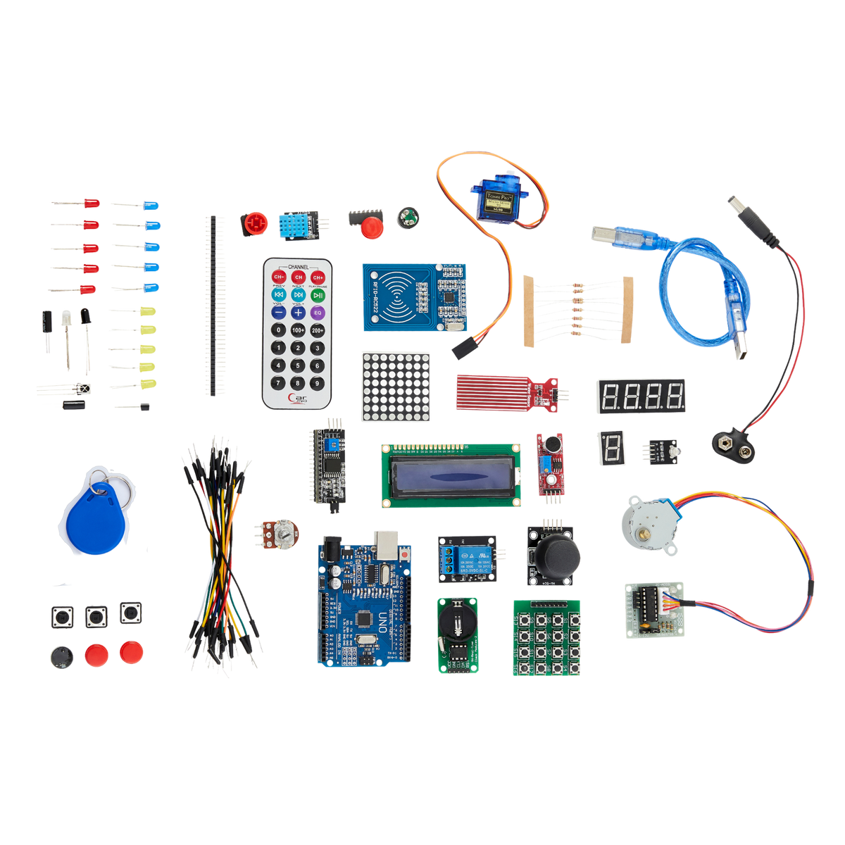 Arduino Starter Kit with UNO Board – Kit de Micro Controlador y Accesorios,  Arduino UNO board rev.3, Incluye Arduino Projects Book + de 20 Componentes.  - Yoytec